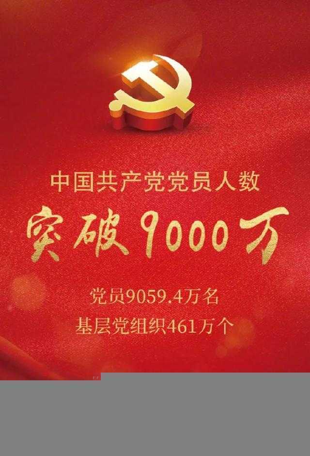 中国共产党党员总量突破9000万，一图看懂队伍结构